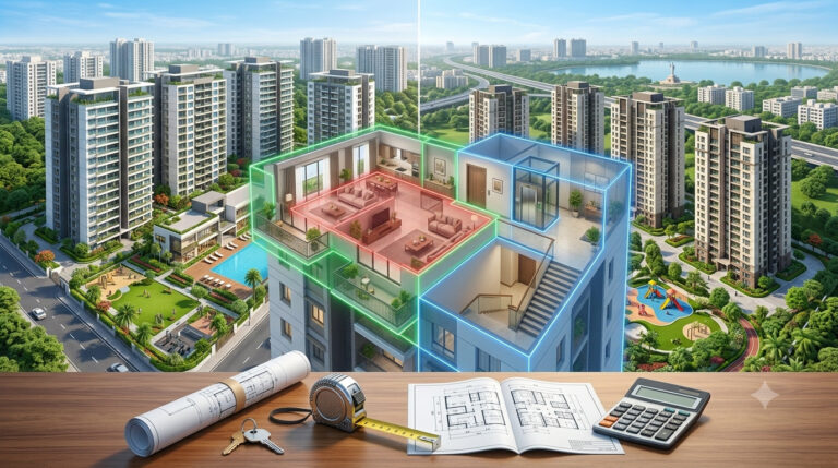 Carpet Area vs Built-up Area vs Super Built-up Area Explained (2026 Homebuyer’s Guide)